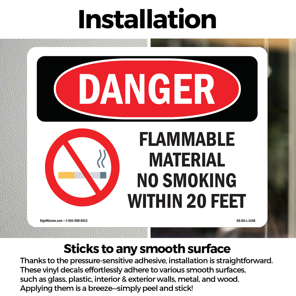 Flammable Material No Smoking Within 20 Feet
