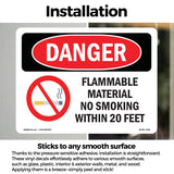 Flammable Material No Smoking Within 20 Feet