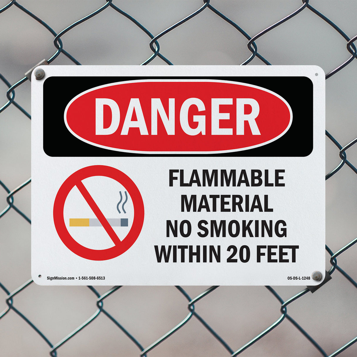 Flammable Material No Smoking Within 20 Feet