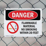 Flammable Material No Smoking Within 20 Feet