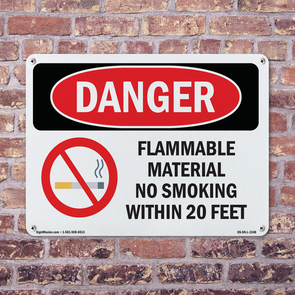 Flammable Material No Smoking Within 20 Feet