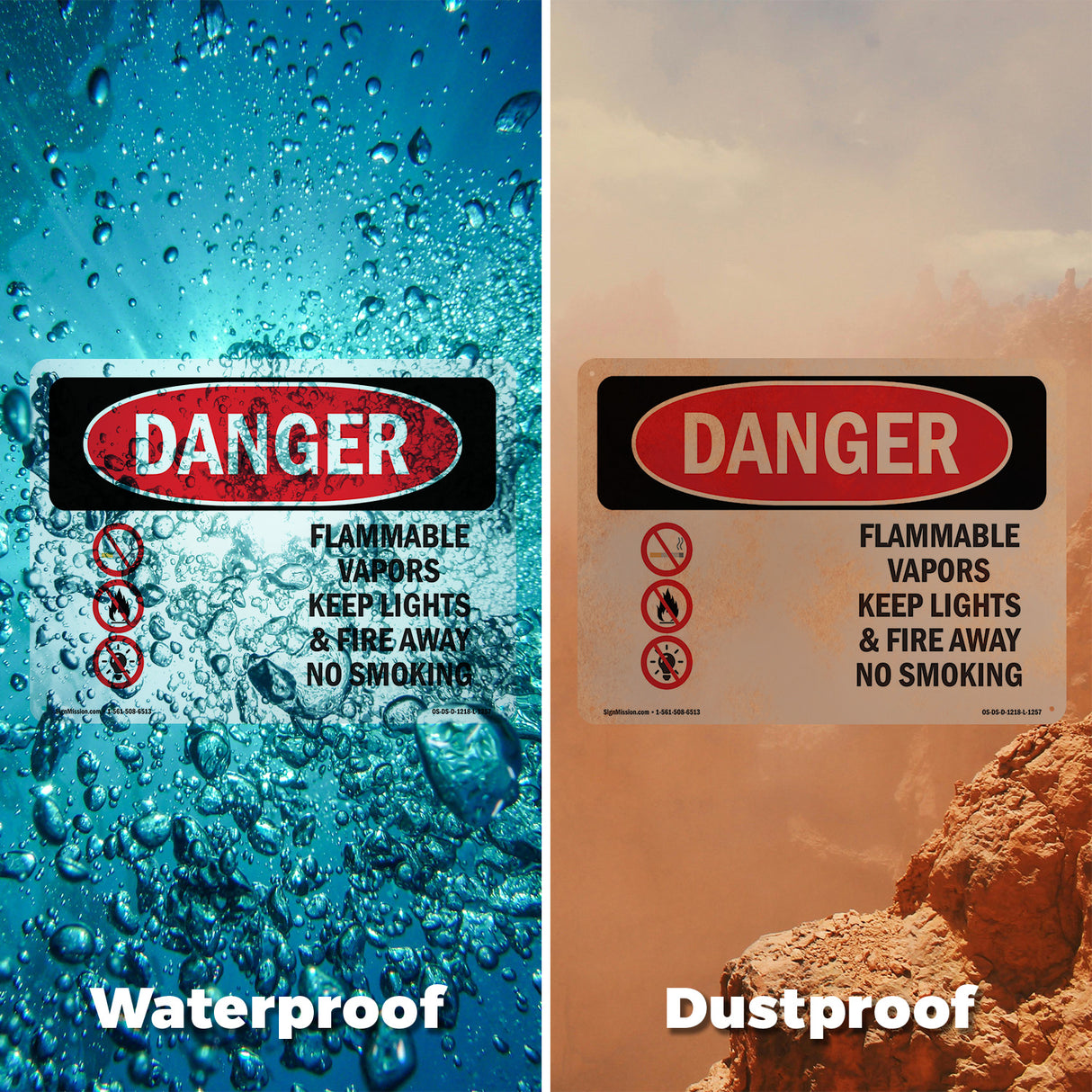 Flammable Vapors Keep Fire Away No Smoking