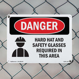 Hard Hat Safety Glasses Required In Area