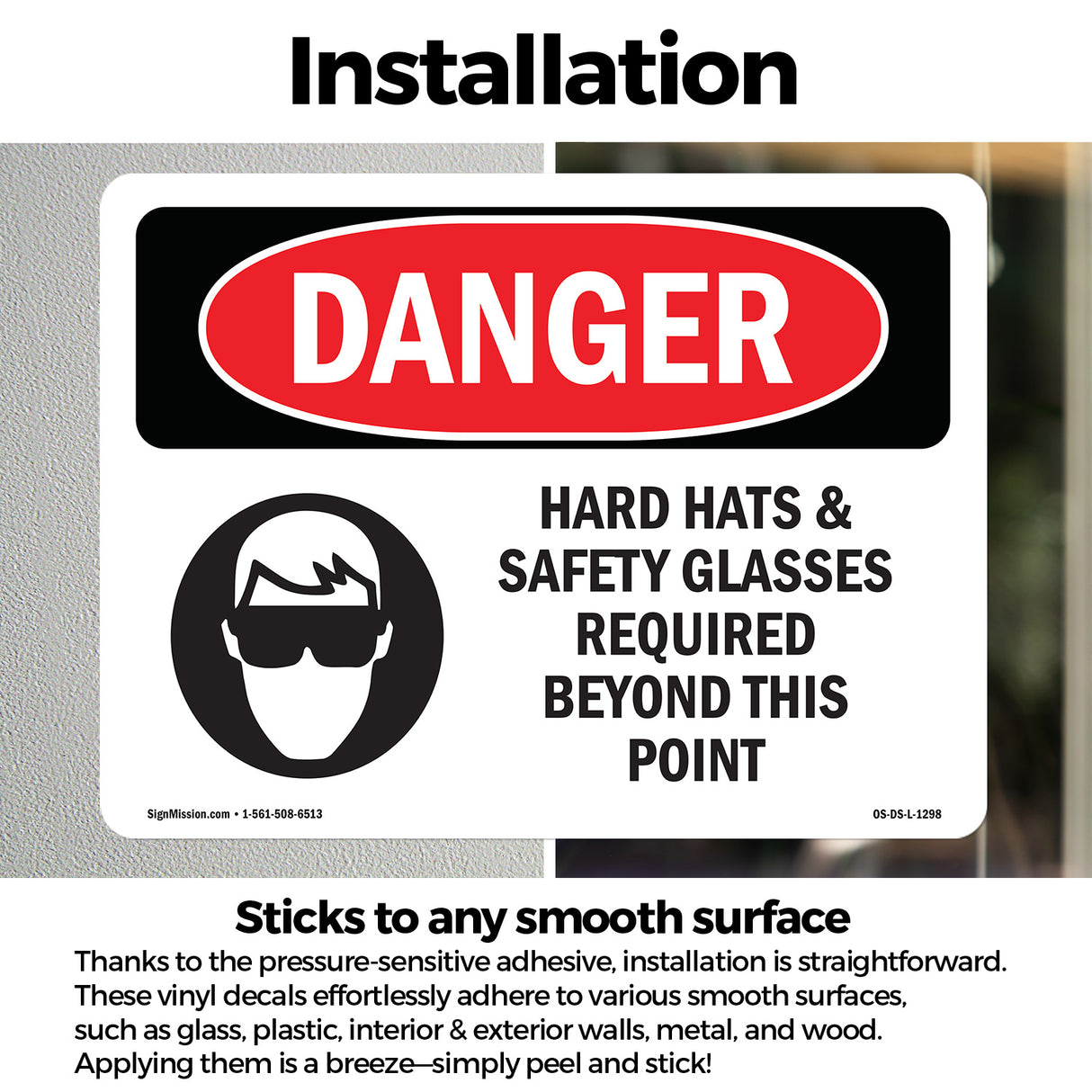 Hard Hats Safety Glasses Required Beyond