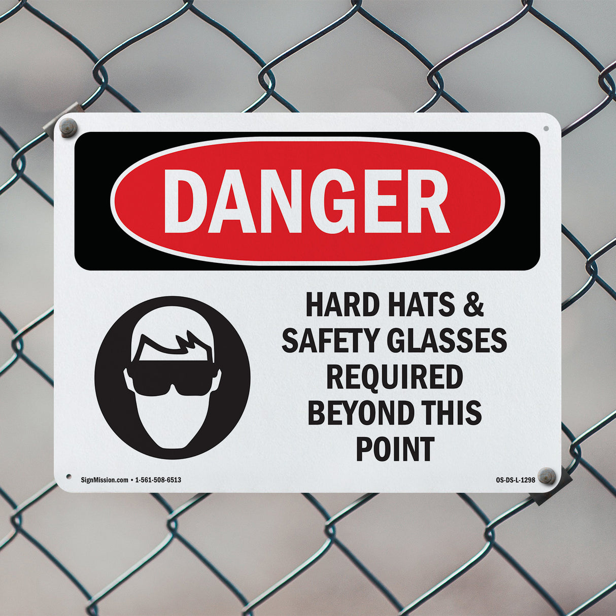 Hard Hats Safety Glasses Required Beyond