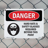 Hard Hats Safety Glasses Required Beyond