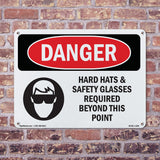 Hard Hats Safety Glasses Required Beyond