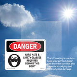 Hard Hats Safety Glasses Required Beyond