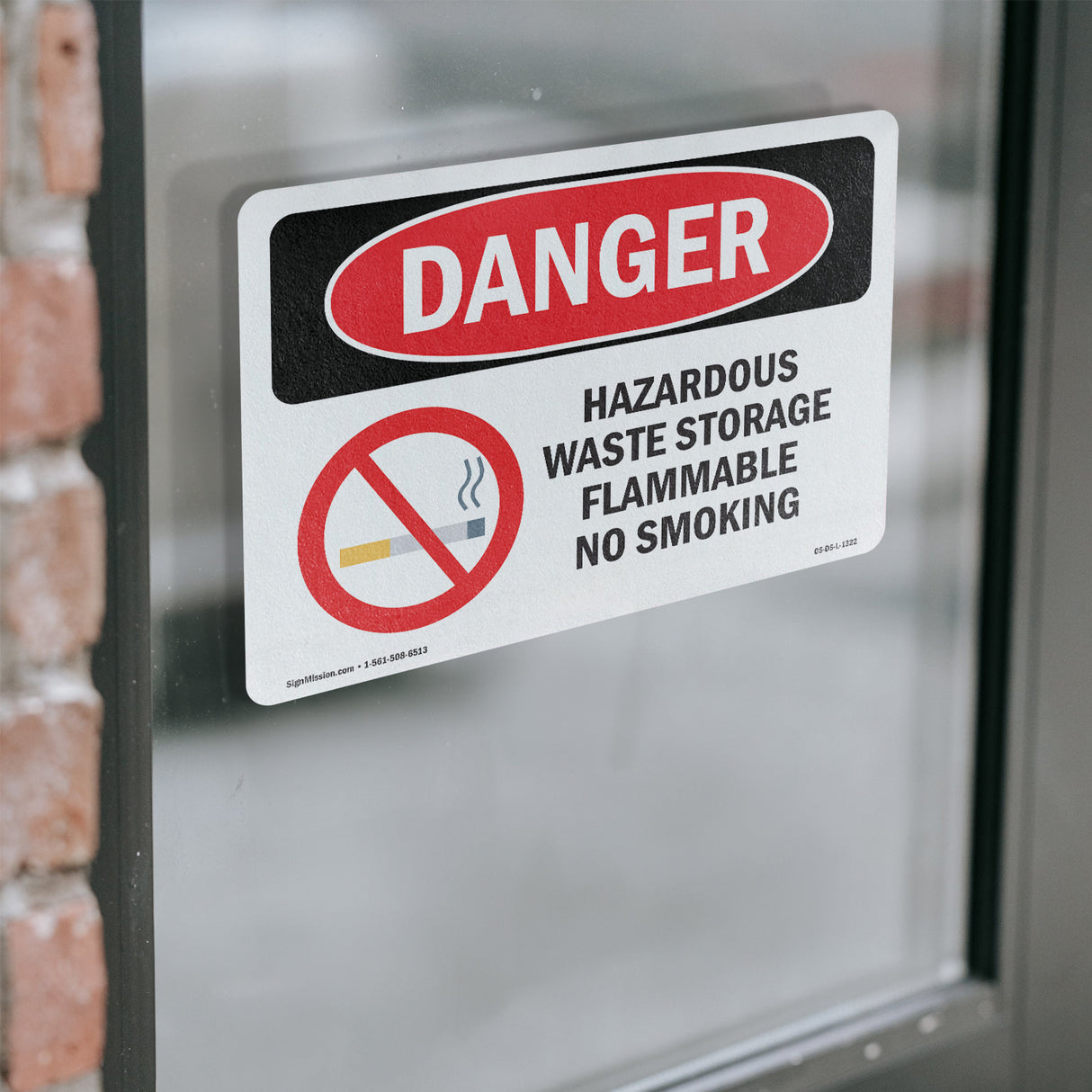 Hazardous Waste Storage Flammable No Smoking