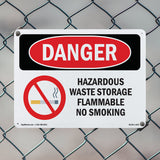 Hazardous Waste Storage Flammable No Smoking