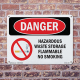 Hazardous Waste Storage Flammable No Smoking