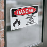 Highly Combustible Area No Welding Burning