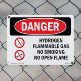 Hydrogen Flammable Gas No Smoking Open Flame
