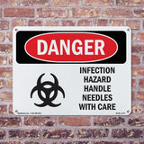 Infection Hazard Handle Needles With Care