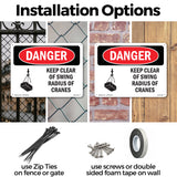 Keep Clear Of Swing Radius Of Cranes