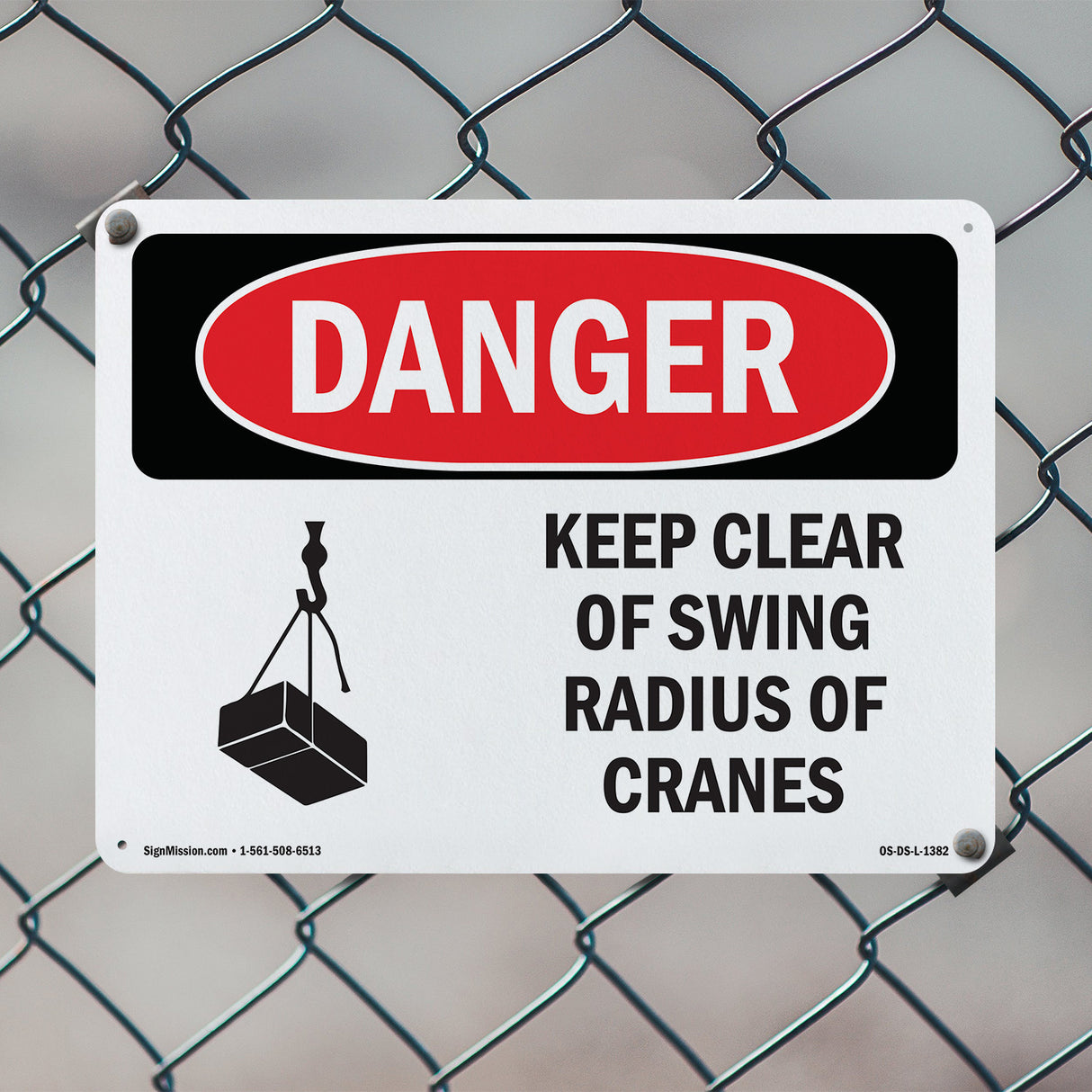 Keep Clear Of Swing Radius Of Cranes