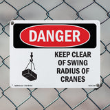 Keep Clear Of Swing Radius Of Cranes