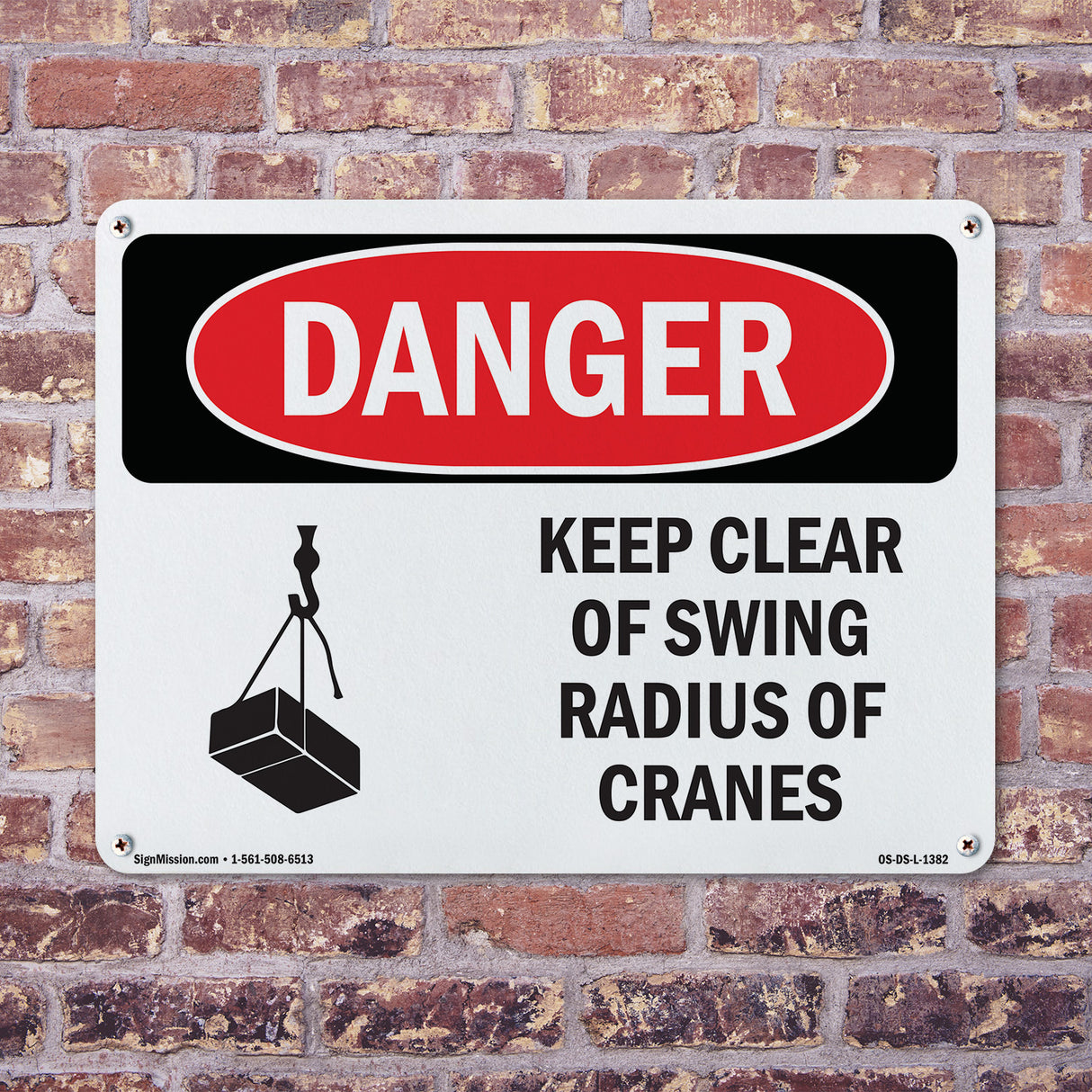 Keep Clear Of Swing Radius Of Cranes