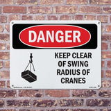 Keep Clear Of Swing Radius Of Cranes