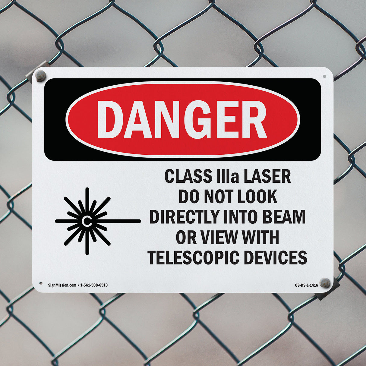 Class IIIa Laser Do Not Look Into Beam