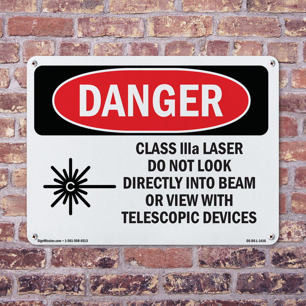 Class IIIa Laser Do Not Look Into Beam