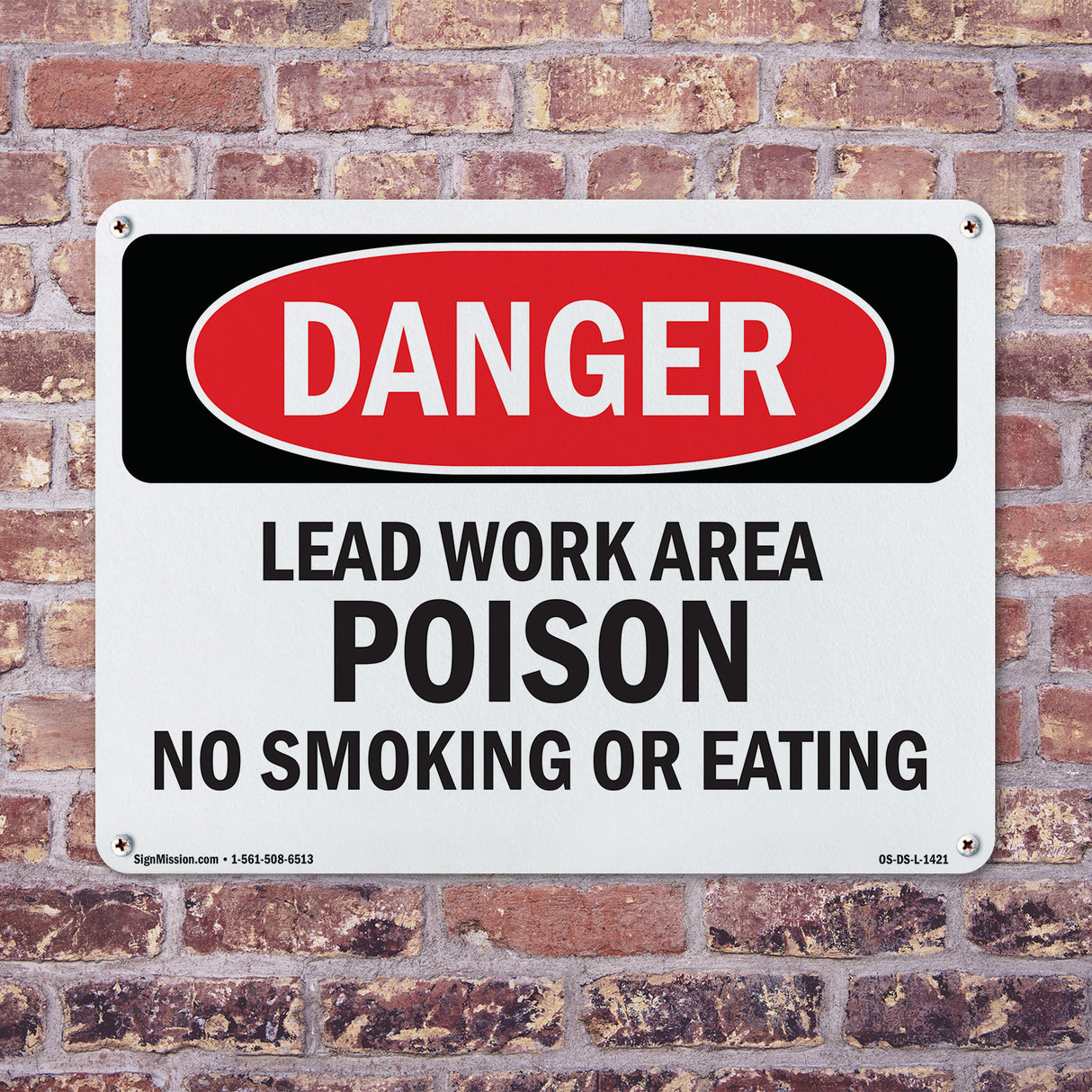 Lead Work Area Poison No Smoking Or Eating