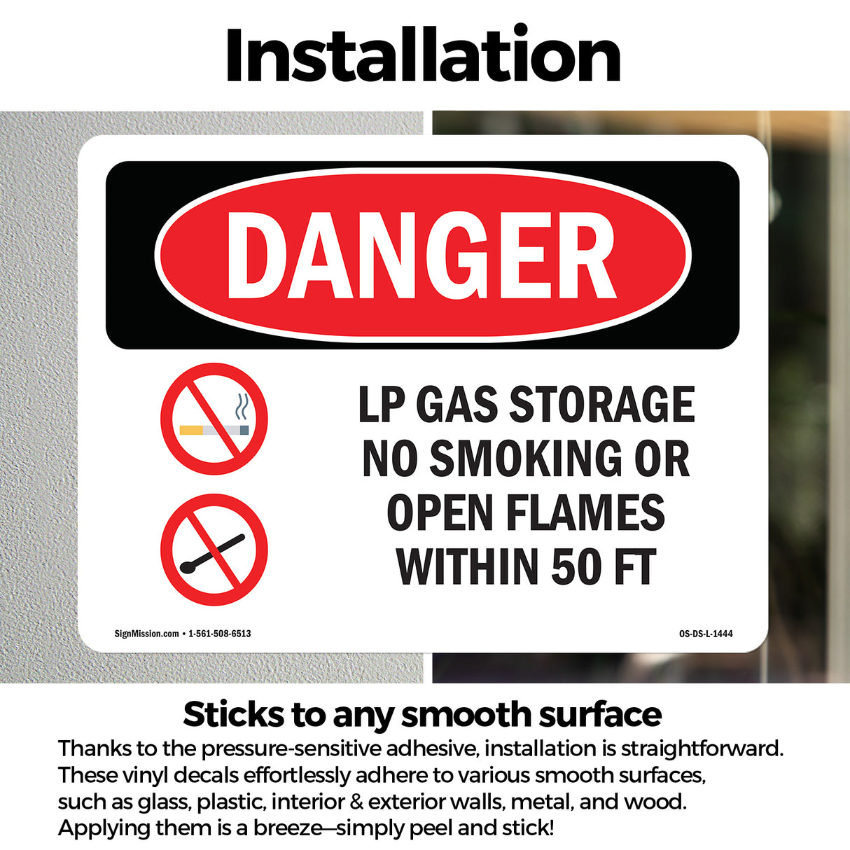 LP Gas Storage No Smoking Open Flames 50 Ft
