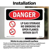 LP Gas Storage No Smoking Open Flames 50 Ft