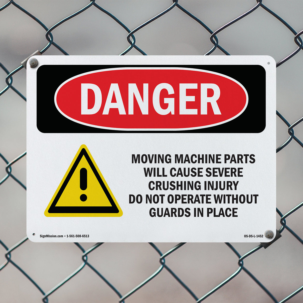 Moving Machine Parts Will Cause Crushing