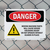 Moving Machine Parts Will Cause Crushing