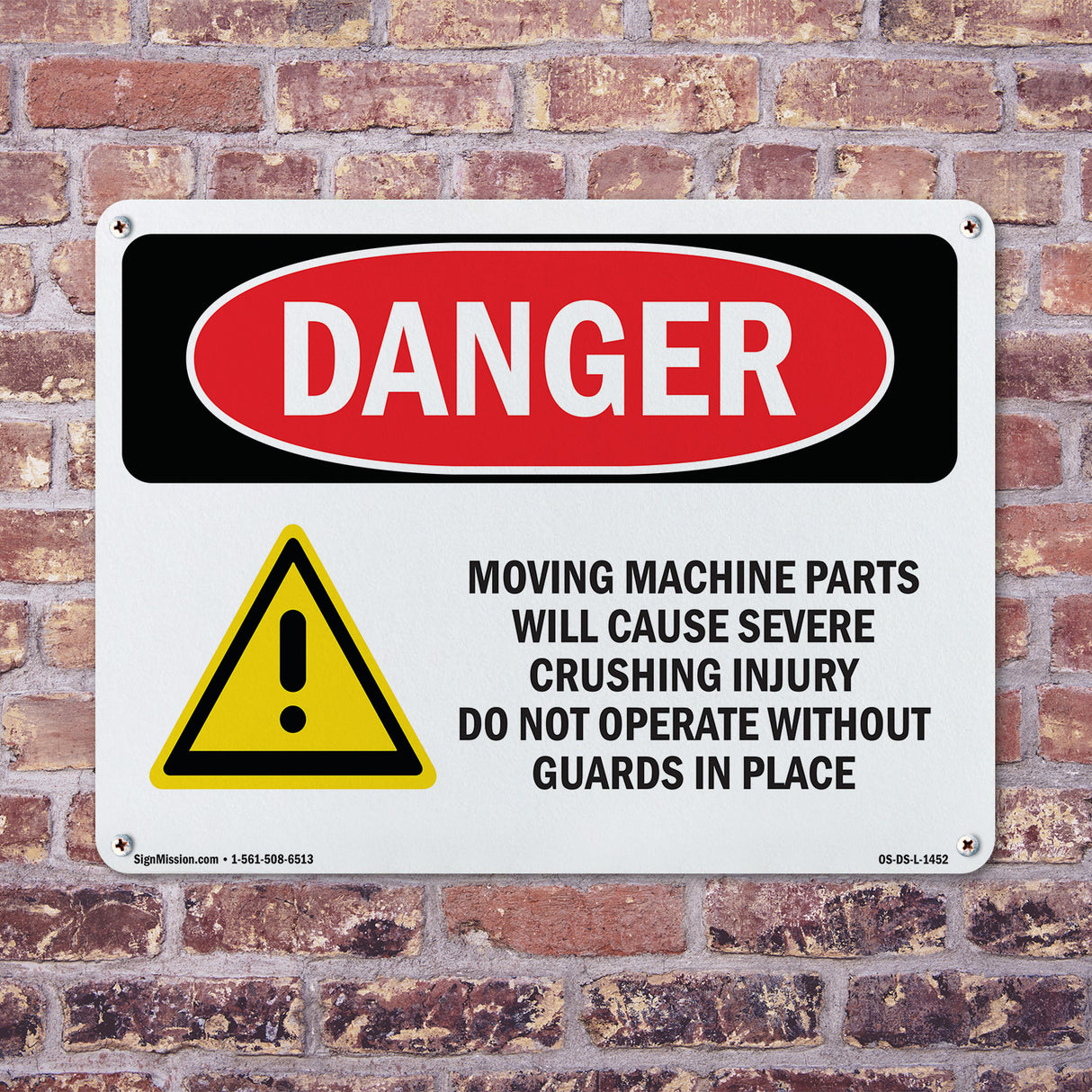 Moving Machine Parts Will Cause Crushing