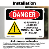 No Flammable Liquids Combustible Materials