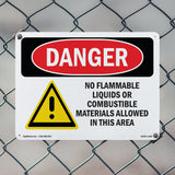 No Flammable Liquids Combustible Materials
