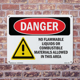 No Flammable Liquids Combustible Materials