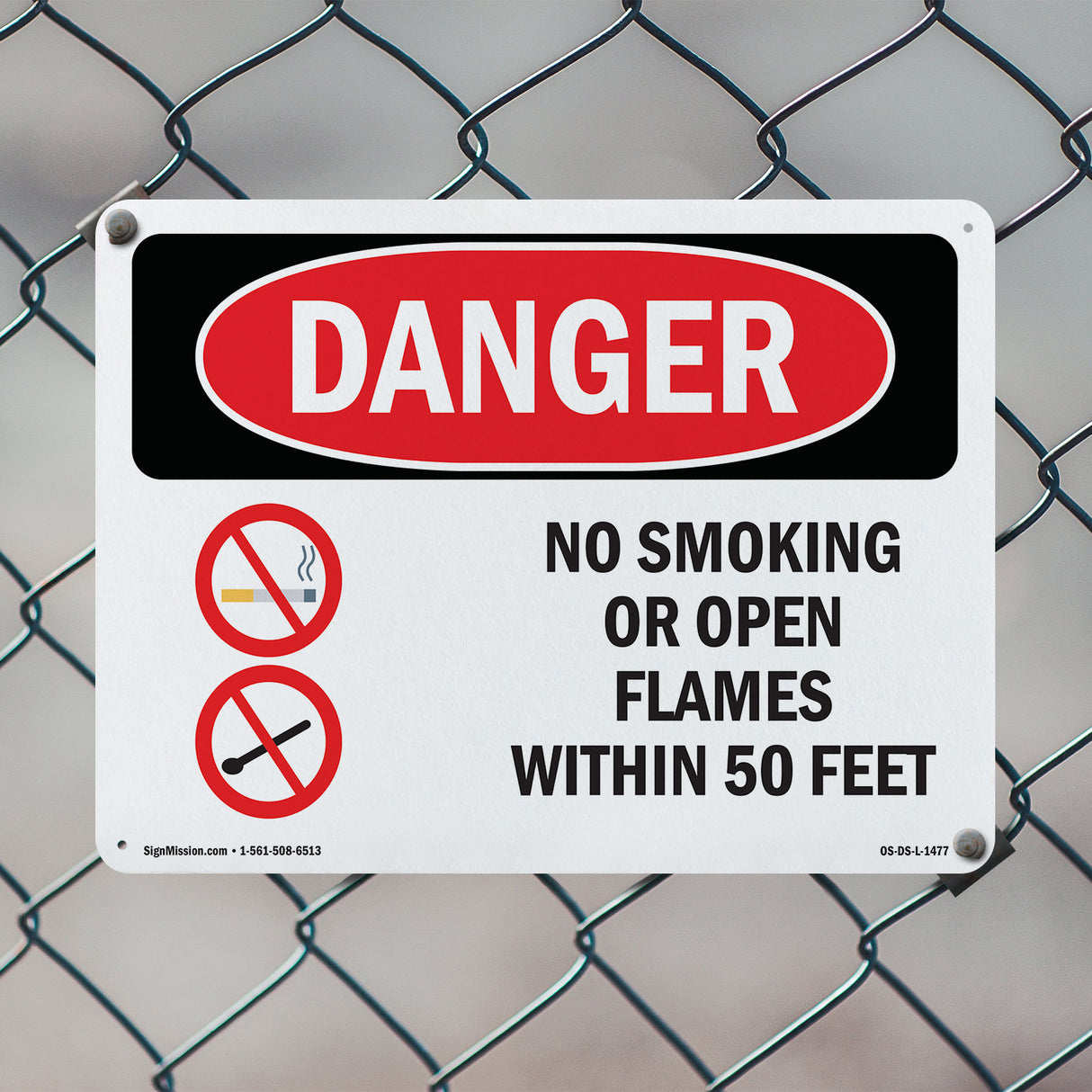 No Smoking Or Open Flames Within 50 Feet