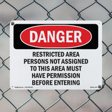 Restricted Area Persons Not Assigned
