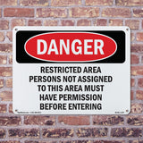 Restricted Area Persons Not Assigned