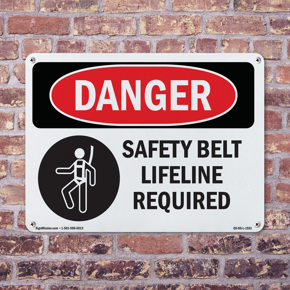 Safety Belt And Lifeline Required Symbol