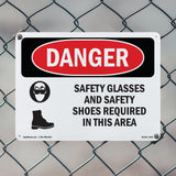 Safety Glasses And Safety Shoes Required