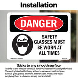 Safety Glasses Must Be Worn At All Times