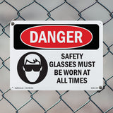 Safety Glasses Must Be Worn At All Times