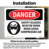Safety Glasses Must Be Worn Compressed Air