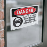 Safety Glasses Must Be Worn Compressed Air