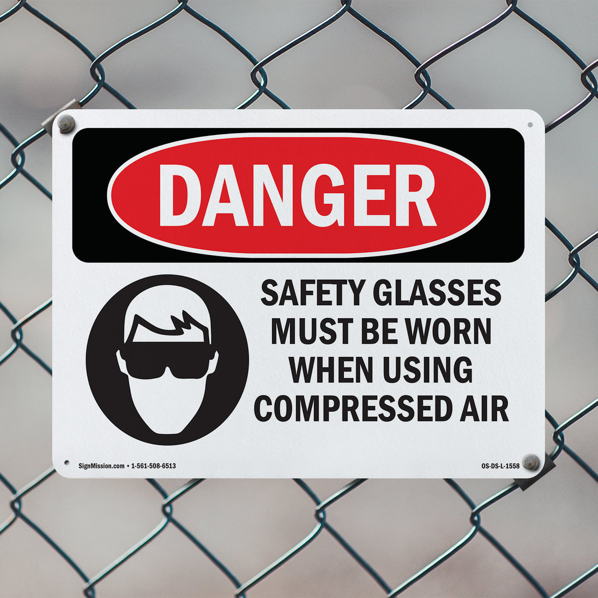Safety Glasses Must Be Worn Compressed Air