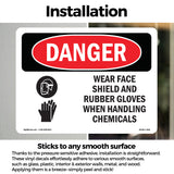 Wear Face Shield And Rubber Gloves Chemicals