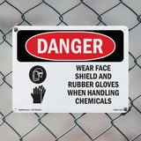 Wear Face Shield And Rubber Gloves Chemicals