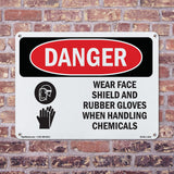 Wear Face Shield And Rubber Gloves Chemicals
