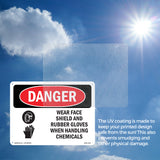 Wear Face Shield And Rubber Gloves Chemicals