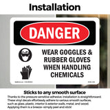 Wear Goggles And Rubber Gloves Chemicals