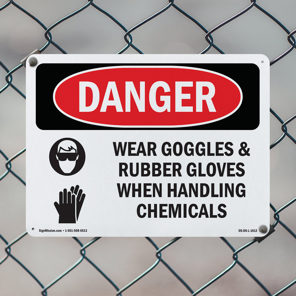 Wear Goggles And Rubber Gloves Chemicals